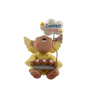 Sweetest Nana Angel Figurine With Cupcakes By Kirk Christmas Decoration 3.5”